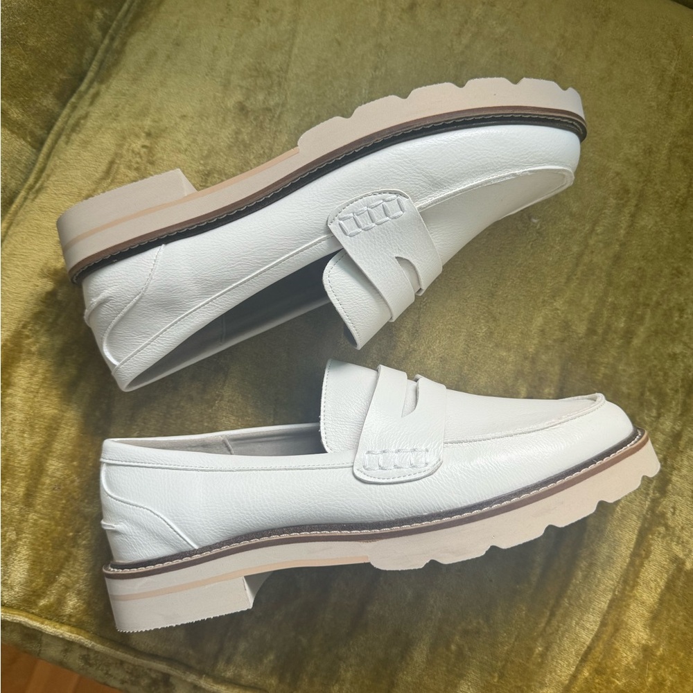 Anne Klein White Loafers